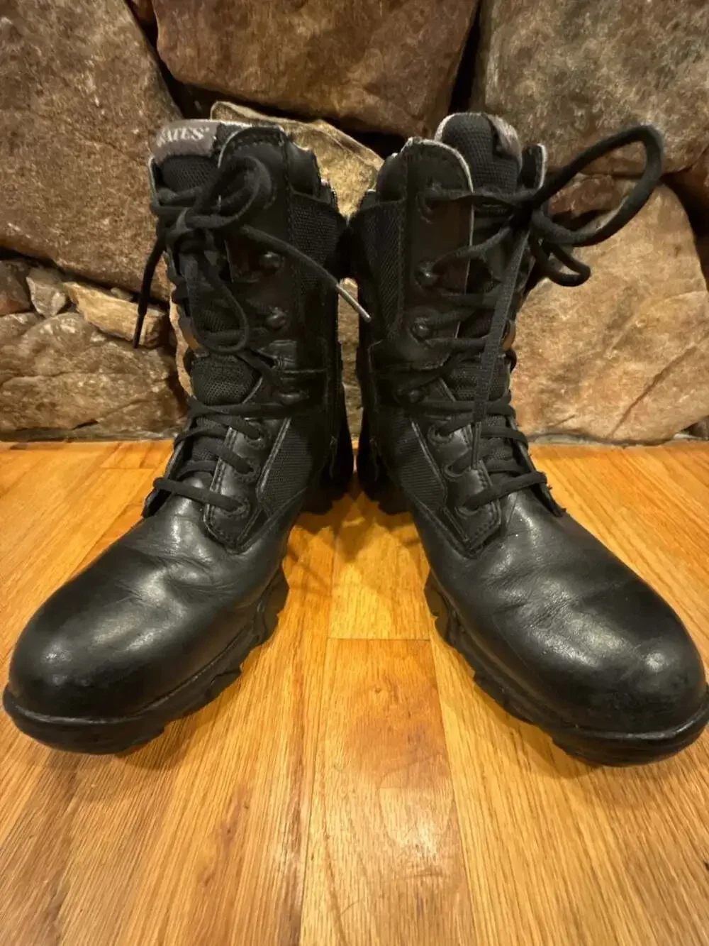 Bates Black Leather Side-Zip Tactical Boots Size 7.5